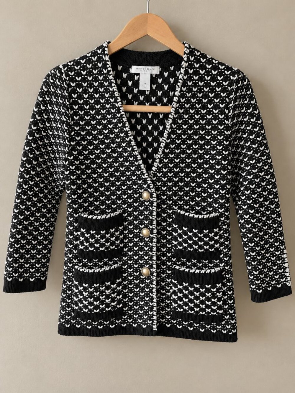White House Black Market Heavy Marled Knit Button Cardigan Jacket XS
